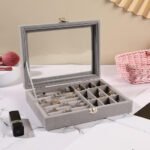 9 Grid Jewelry Box - Grey