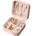 Mini PU Leather Jewelry Box - Beige - Heavy