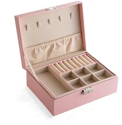 7 Grid Jewellery Box - Pink