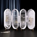 3 Fold Jewellery Box - White